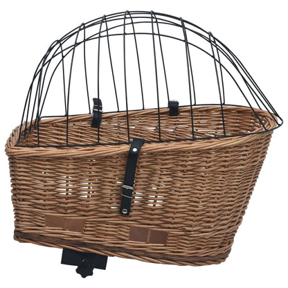Bike Rear Basket with Cover 55x31x36 cm Natural Willow