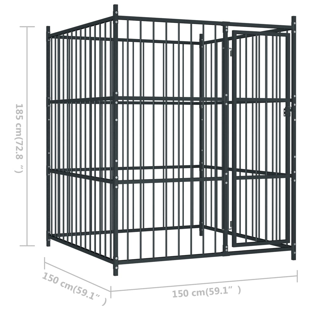 Outdoor Dog Kennel 150x150x185 cm