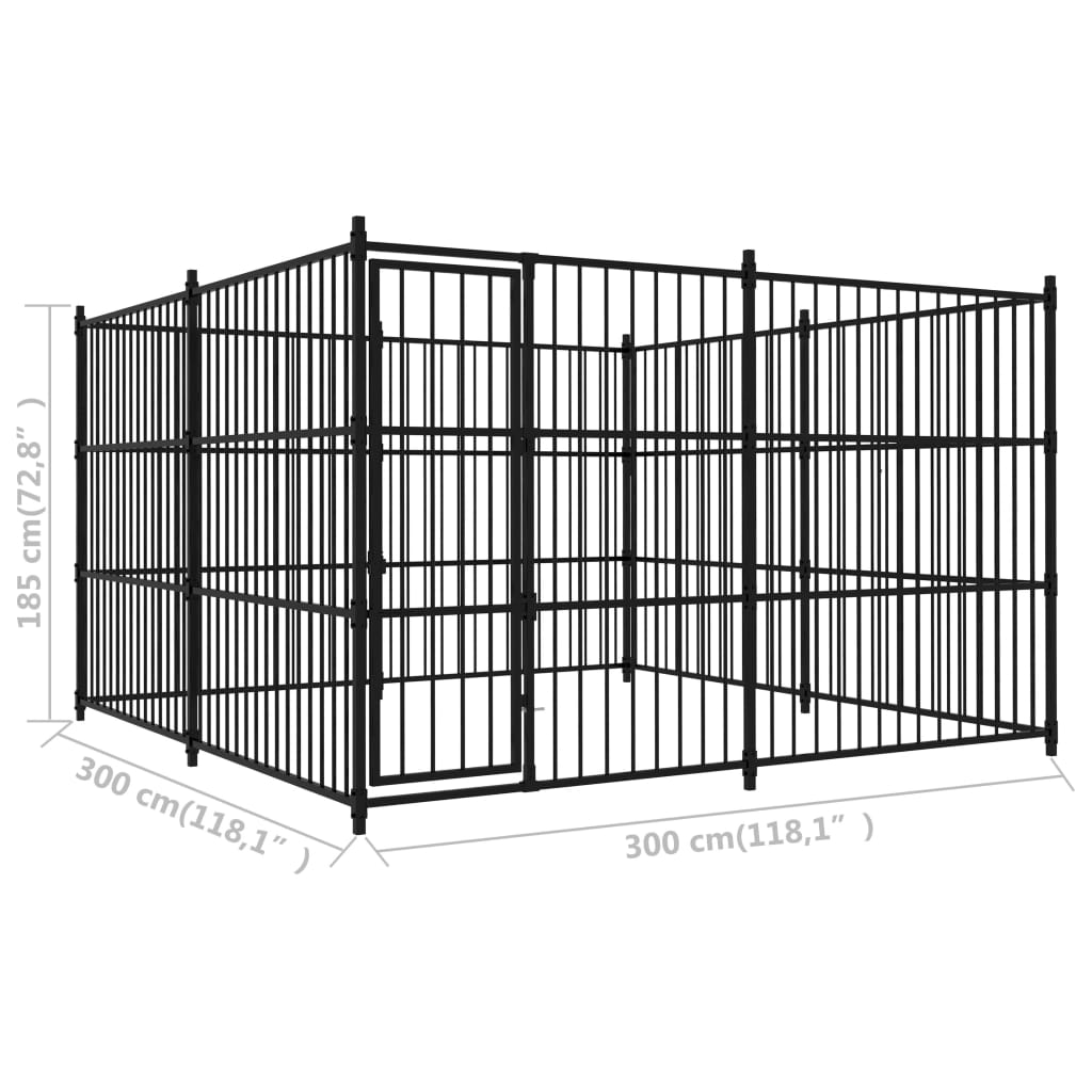 Outdoor Dog Kennel 300x300x185 cm