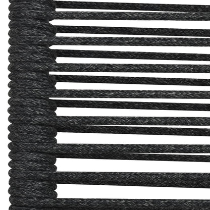 5 Piece Outdoor Dining Set Cotton Rope and Steel Black
