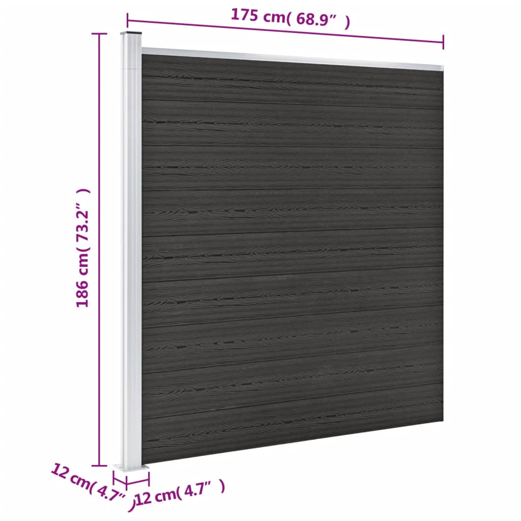 Garden Fence WPC 175x186 cm Grey