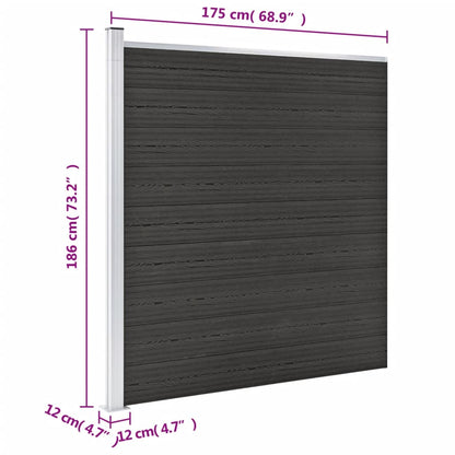 Garden Fence WPC 175x186 cm Grey