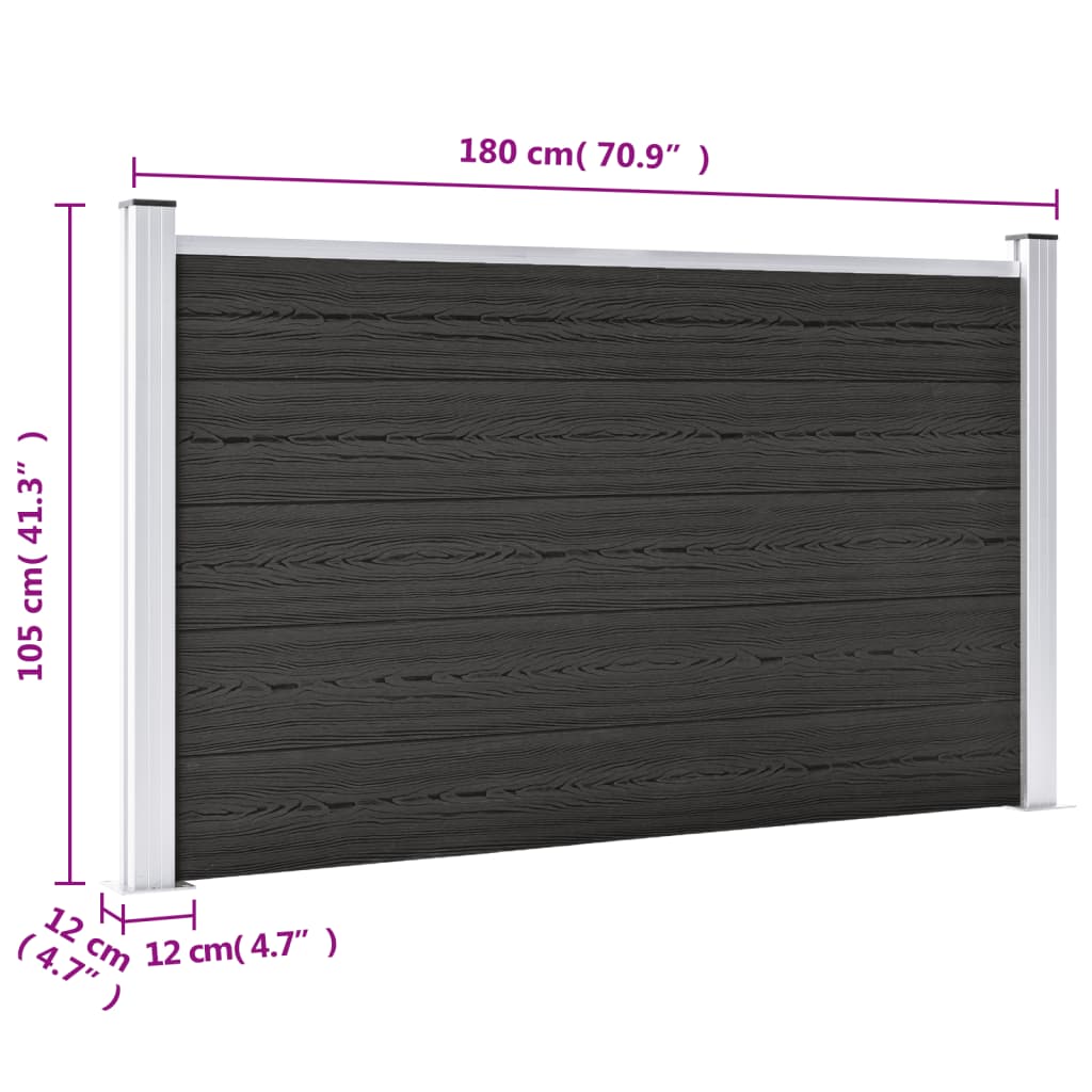 Garden Fence WPC 180x105 cm Grey