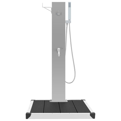 Outdoor Shower with Tray WPC Stainless Steel