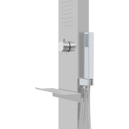 Outdoor Shower with Tray WPC Stainless Steel