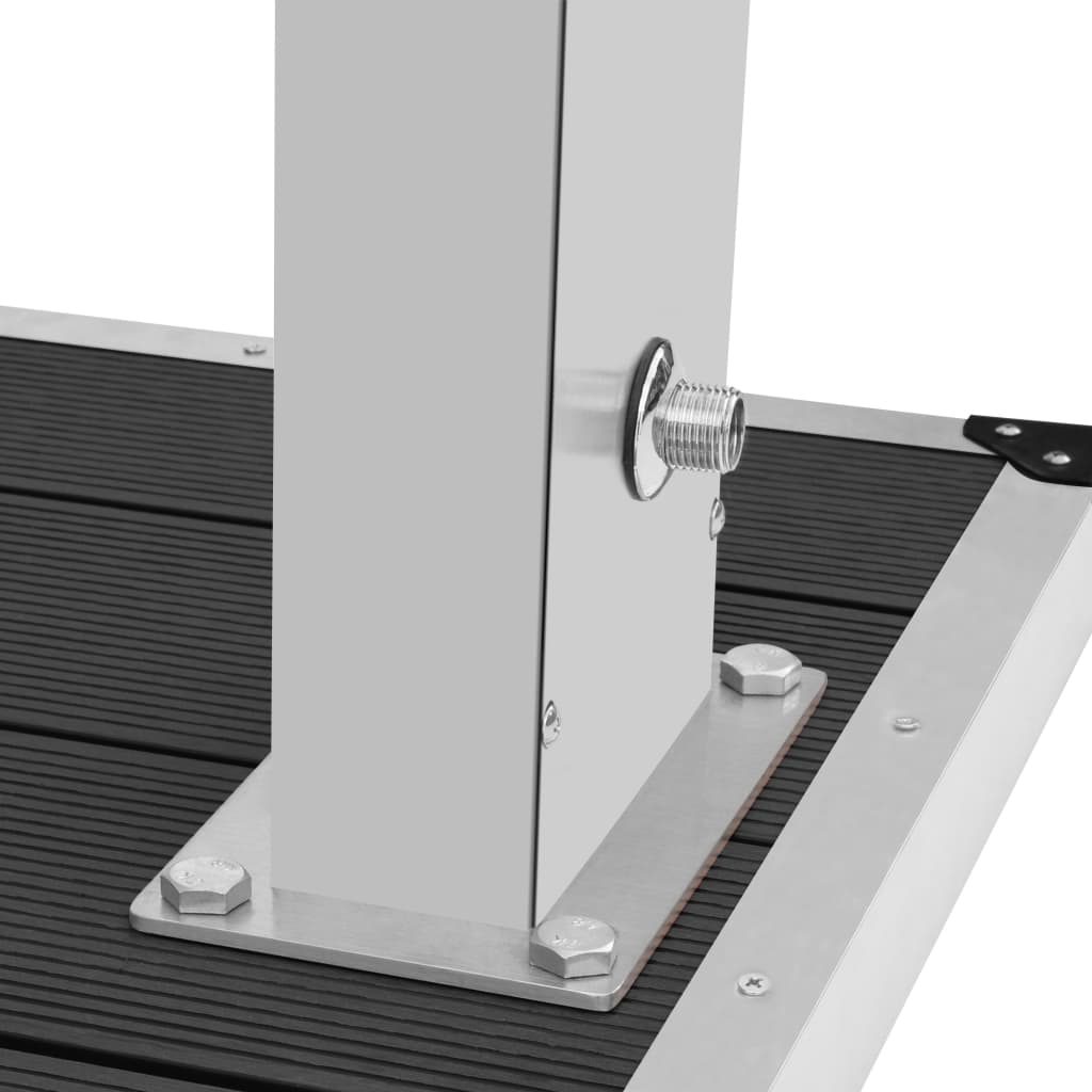 Outdoor Shower with Tray WPC Stainless Steel