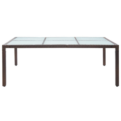 Outdoor Dining Table Brown 200x150x74 cm Poly Rattan
