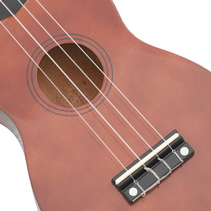 Soprano Ukulele Set with Bag for Kids Dark Wood 21"