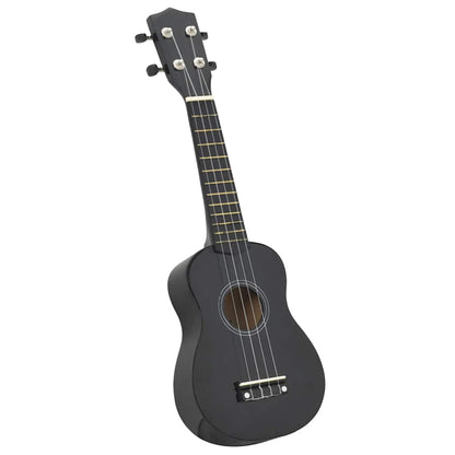 Soprano Ukulele Set with Bag for Kids Black 21"