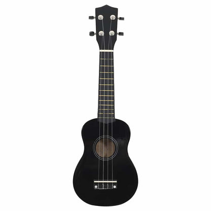 Soprano Ukulele Set with Bag for Kids Black 21"