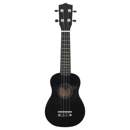 Soprano Ukulele Set with Bag for Kids Black 23"