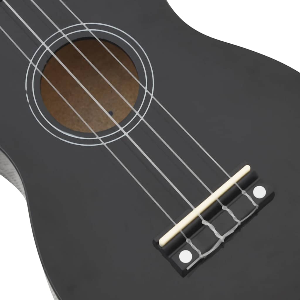 Soprano Ukulele Set with Bag for Kids Black 23"