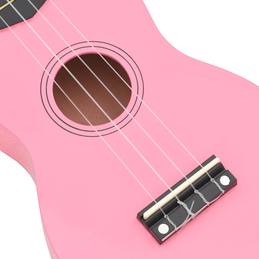 Soprano Ukulele Set with Bag for Kids Pink 23"