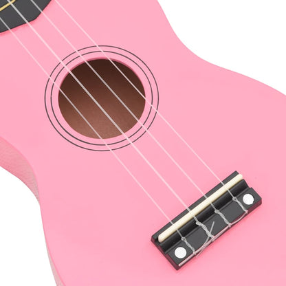 Soprano Ukulele Set with Bag for Kids Pink 23"