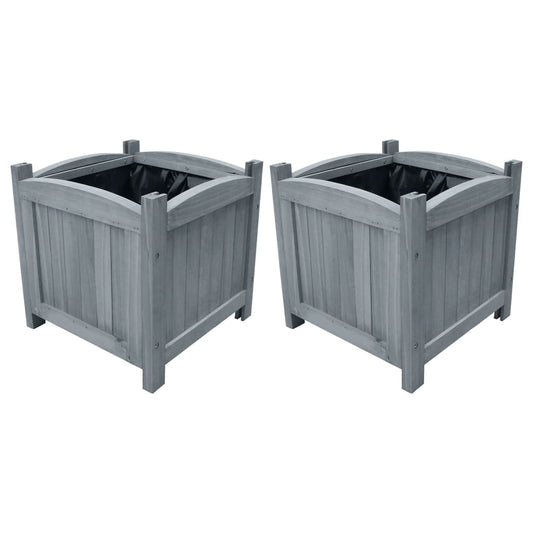 Garden Raised Beds 2 pcs 30x30x30 cm Solid Firwood