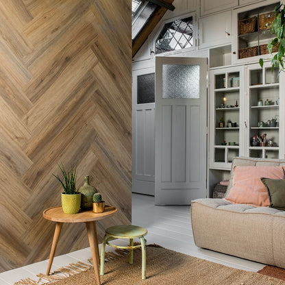 Wood Look Planks Natural Oak Latte Brown