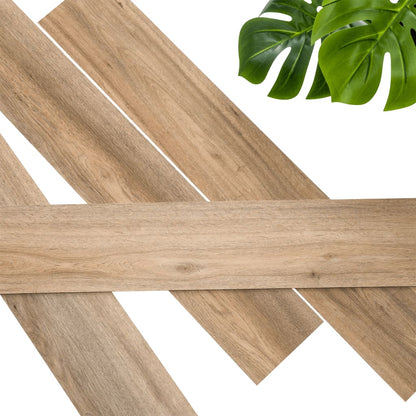 Wood Look Planks Natural Oak Latte Brown