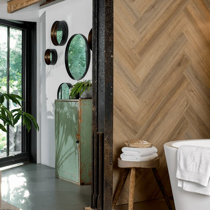 Wood Look Planks Natural Oak Latte Brown