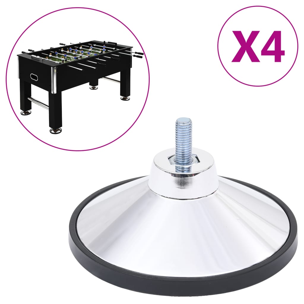 Football Table Feet 4 pcs Chrome