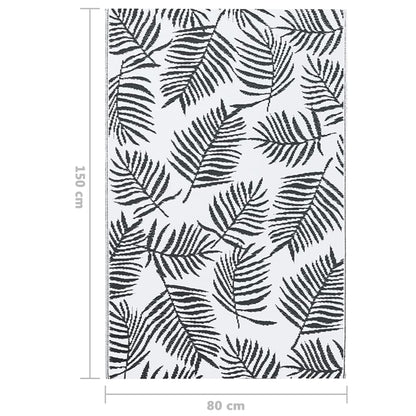 Outdoor Carpet ARAKIL White and Black 80x150 cm PP