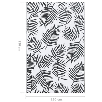 Outdoor Carpet ARAKIL White and Black 160x230 cm PP