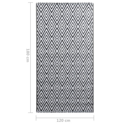 Outdoor Carpet ARAKIL White and Black 120x180 cm PP