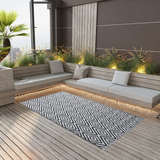 Outdoor Carpet ARAKIL White and Black 160x230 cm PP