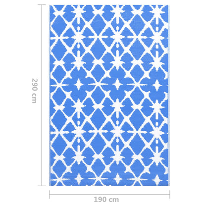 Outdoor Carpet ARAKIL Blue and White 190x290 cm PP