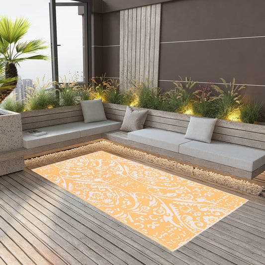 Outdoor Carpet ARAKIL Orange and White 80x150 cm PP