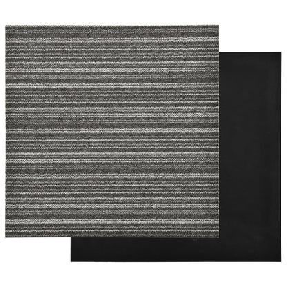 Carpet Floor Tiles 20 pcs 5 m² 50x50 cm Striped Anthracite