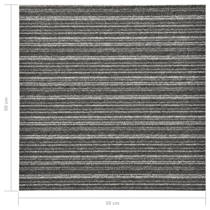 Carpet Floor Tiles 20 pcs 5 m² 50x50 cm Striped Anthracite