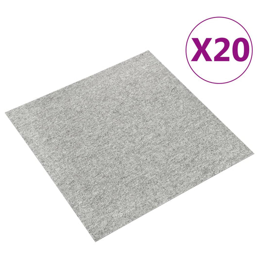 Carpet Floor Tiles 20 pcs 5 m² 50x50 cm Light Grey
