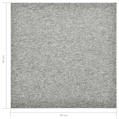 Carpet Floor Tiles 20 pcs 5 m² 50x50 cm Light Grey