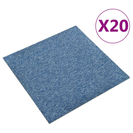 Carpet Floor Tiles 20 pcs 5 m² 50x50 cm Blue