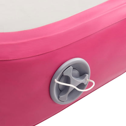 Inflatable Gymnastics Mat with Pump 400x100x20 cm PVC Pink