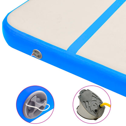Inflatable Gymnastics Mat with Pump 500x100x20 cm PVC Blue