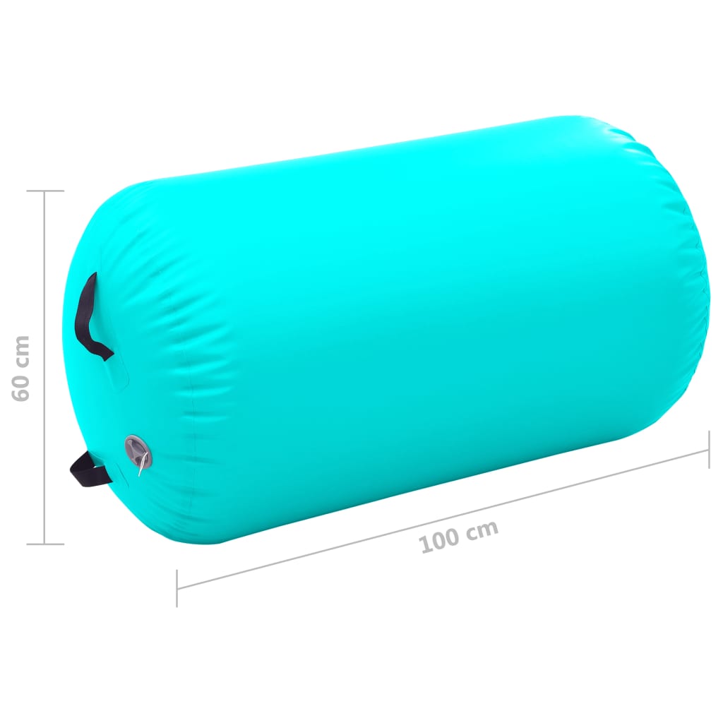 Inflatable Gymnastic Roll with Pump 100x60 cm PVC Green