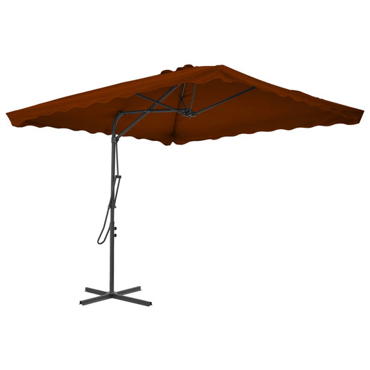 Garden Parasol with Steel Pole Terracotta 250x250x230 cm