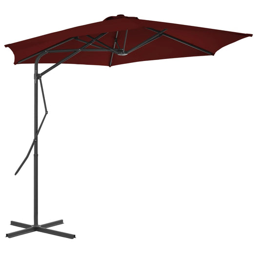 Garden Parasol with Steel Pole Bordeaux Red 300x230 cm