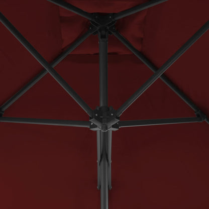 Garden Parasol with Steel Pole Bordeaux Red 300x230 cm
