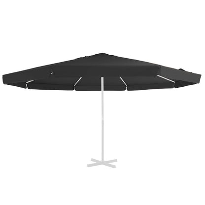 Replacement Fabric for Outdoor Parasol Black 500 cm