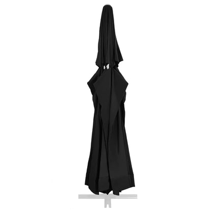 Replacement Fabric for Outdoor Parasol Black 600 cm
