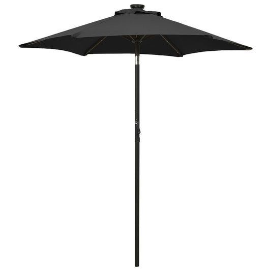 Garden Parasol with LED Lights Black 200x211 cm Aluminium