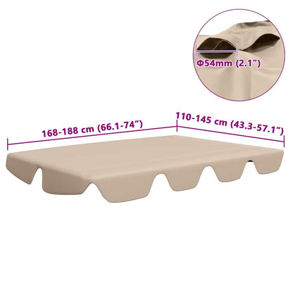 Replacement Canopy for Garden Swing Beige 188/168x145/110 cm