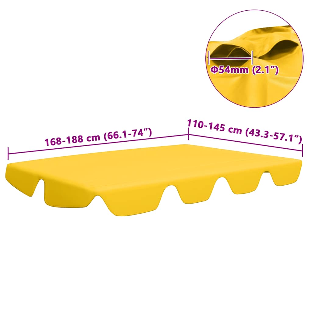 Replacement Canopy for Garden Swing Yellow 188/168x145/110 cm