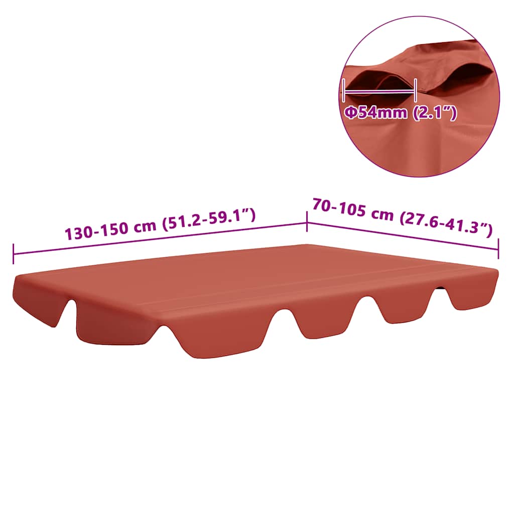 Replacement Canopy for Garden Swing Terracotta 150/130x105/70cm