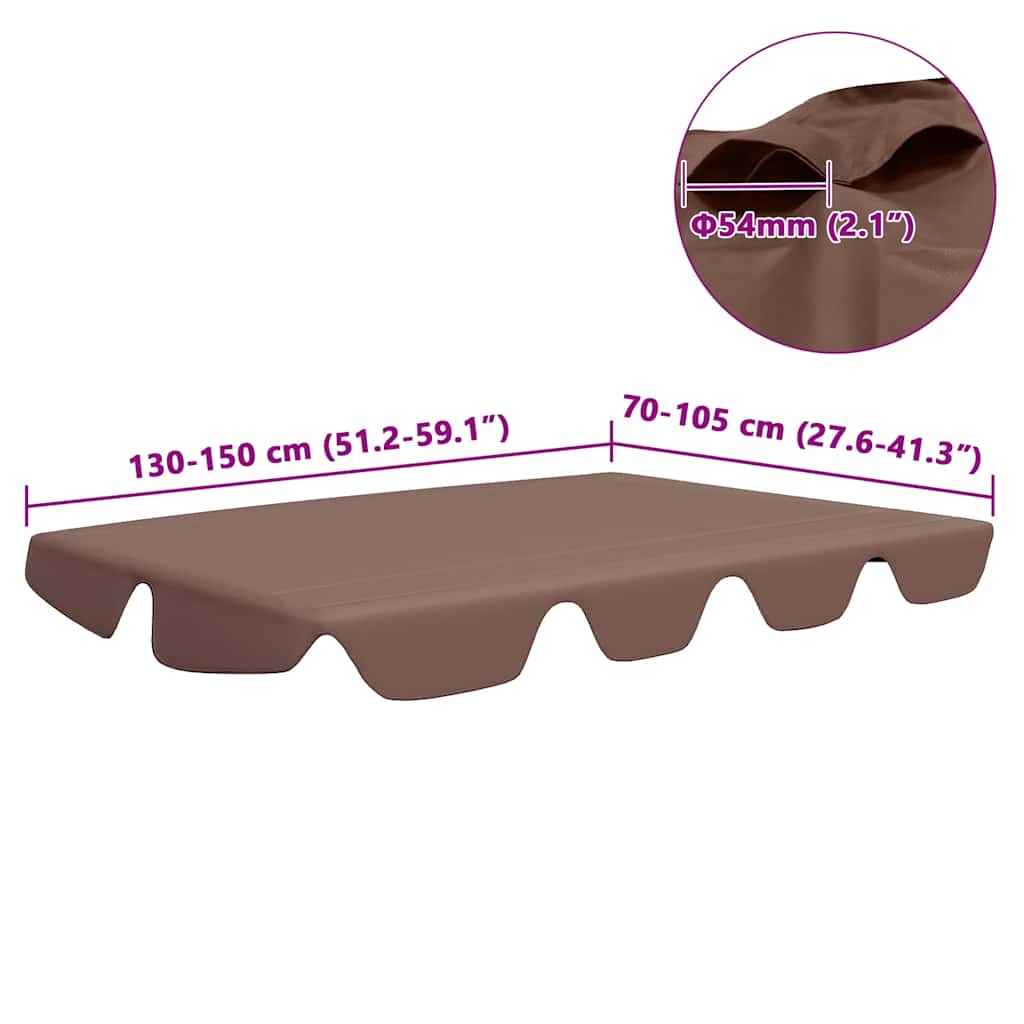 Replacement Canopy for Garden Swing Brown 150/130x105/70 cm