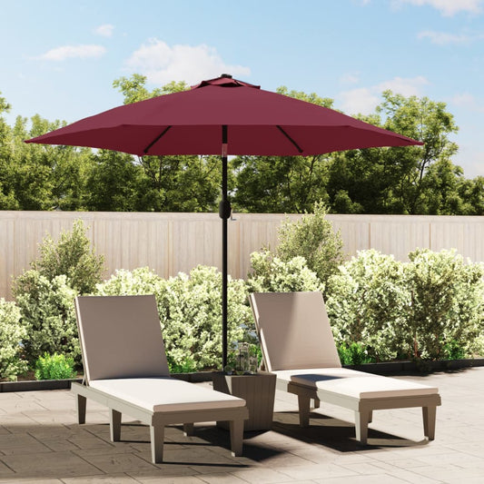 Garden Parasol with Metal Pole Bordeaux Red 300 cm