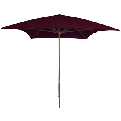 Garden Parasol with Wooden Pole Bordeaux Red 200x300 cm