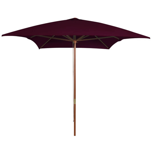 Garden Parasol with Wooden Pole Bordeaux Red 200x300 cm